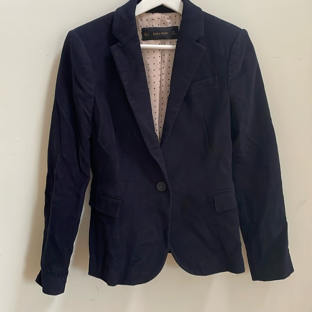 ZARA Blazer Jacket dark Blue Womens size Medium